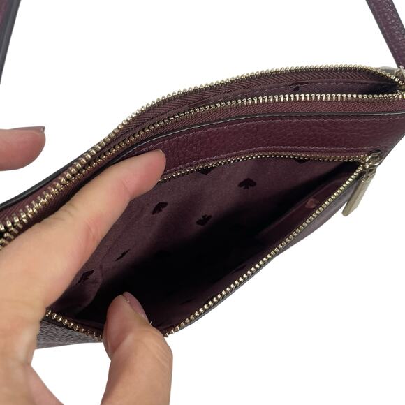 Kate Spade Leila Convertible Wristlet Shoulder Bag Burgundy Red - Picture 10 of 10